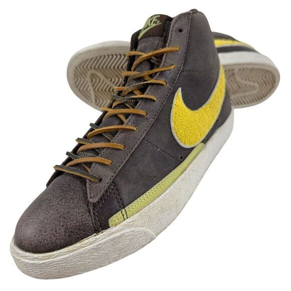 Nike Blazer High Supreme Baroque Brown/Zest Distressed Leather Sneakers Men’s Si